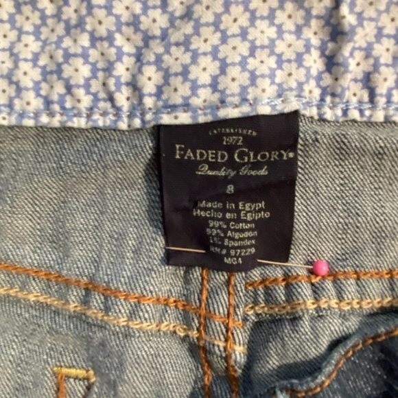 Faded Glory Cuffed Cotton Denim Capri Women Jeans Size 8 - Picture 5 of 5